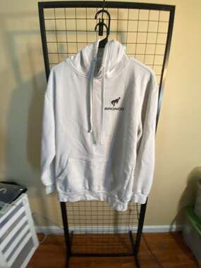Ford Bronco 1979 Graphic Hoodie White Sweatshirt Medium